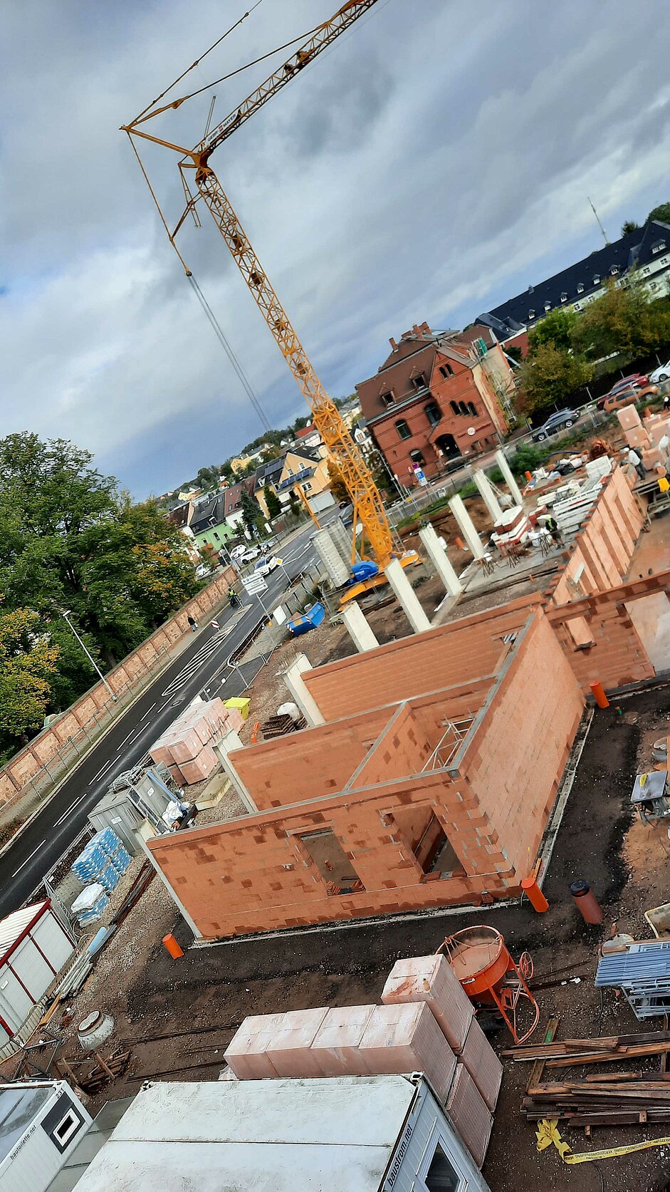 Blick auf die Baustelle Rettungswache